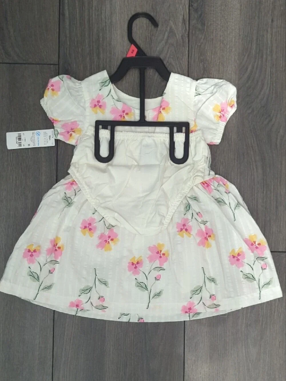 Carter's White Floral Dress with Pink & Yellow Blooms